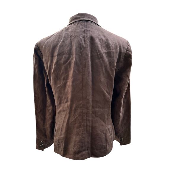 Lauren Ralph Lauren NWT Vintage Dead Stock Brown Linen Blazer Career Size 10 - Picture 2 of 5
